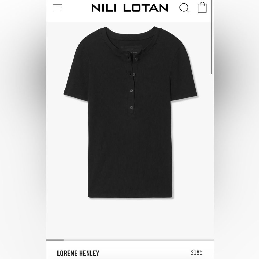 Nili Lotan black Henley tee